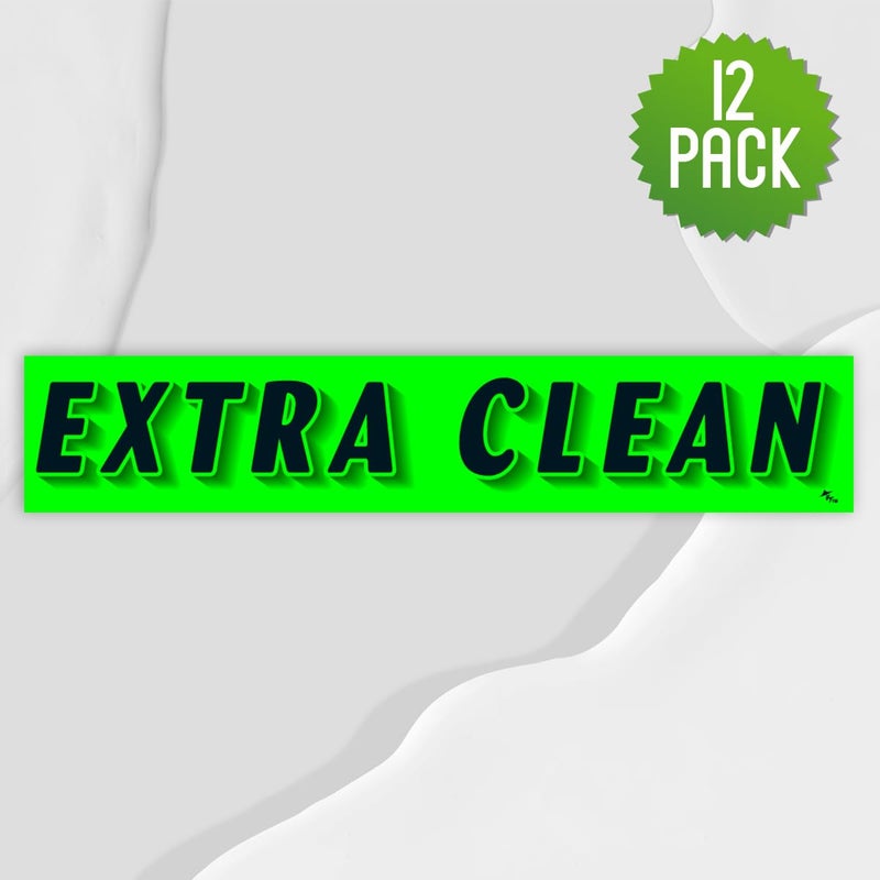 Versa-Tags Chartreuse Green Vinyl Slogan Stickers - 12-Pack for Car Dealer Windshield Advertising, Perfect for Used/New Car Truck RV Lots Slogan-Extra-Clean-Stickers - Image 4